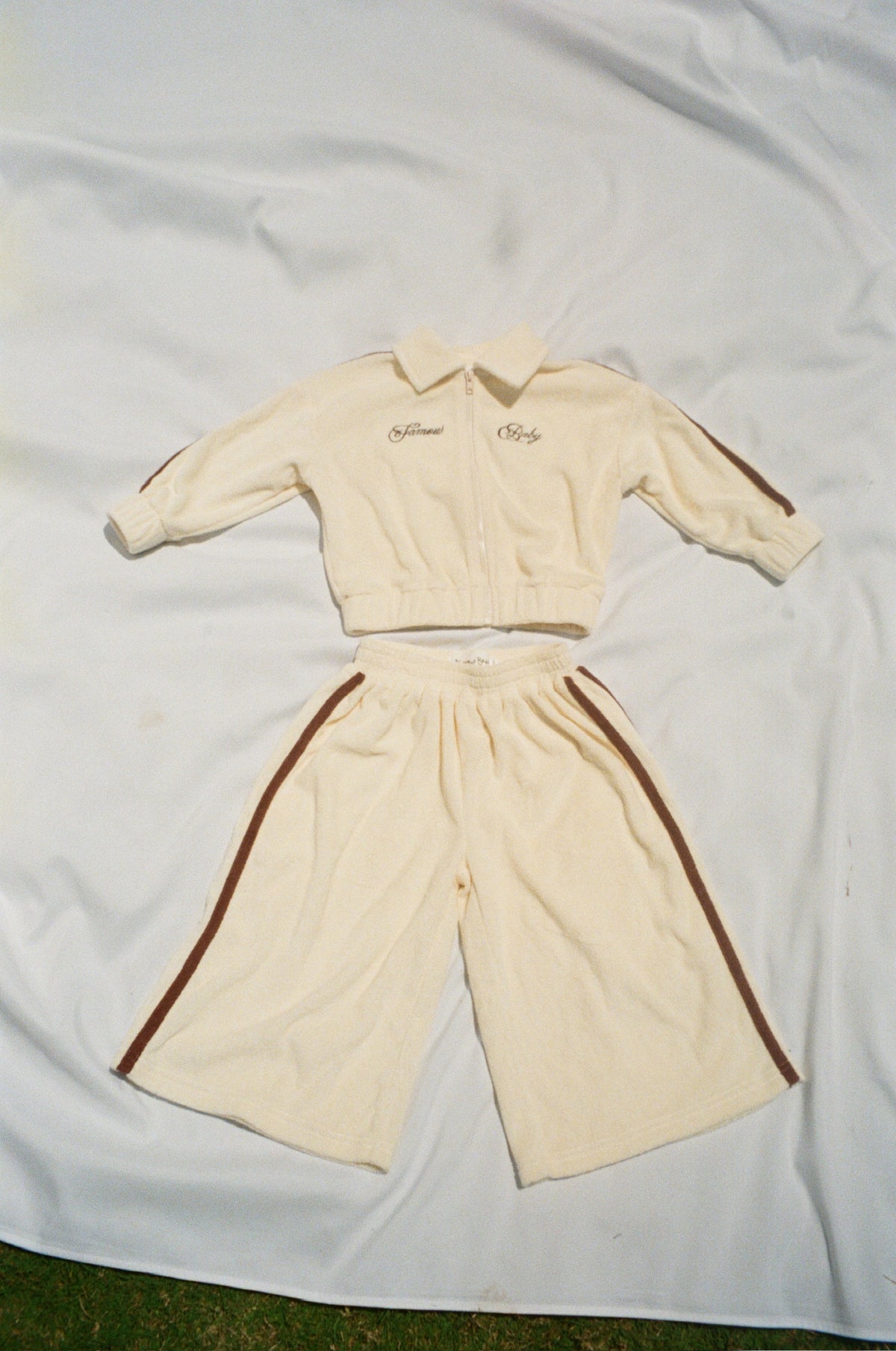 Terry Toweling Tracksuit Set Cream