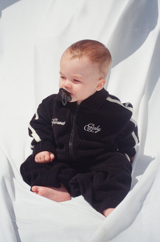 Terry Toweling Tracksuit Set Black