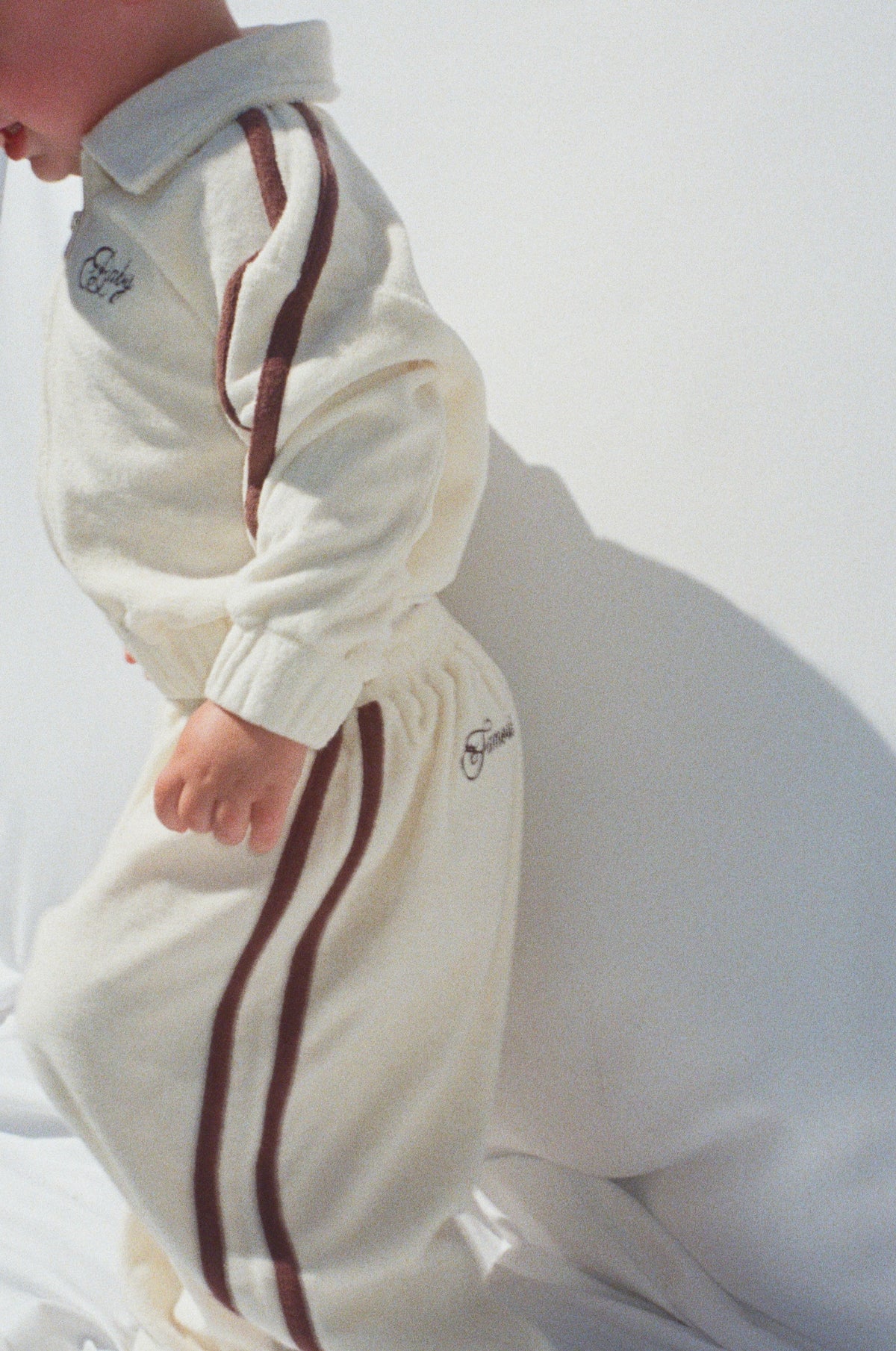 Terry Toweling Tracksuit Set Cream