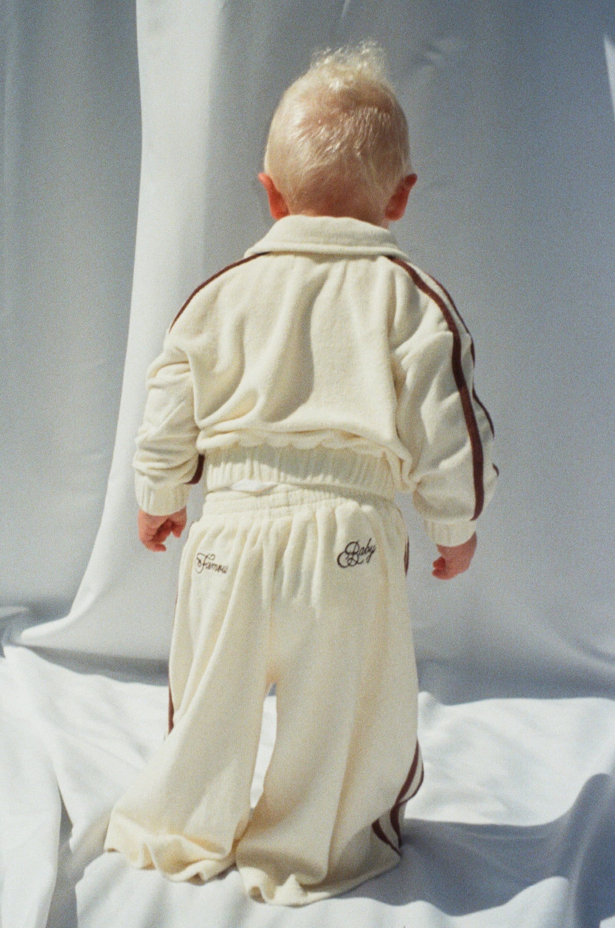 Terry Toweling Tracksuit Set Cream
