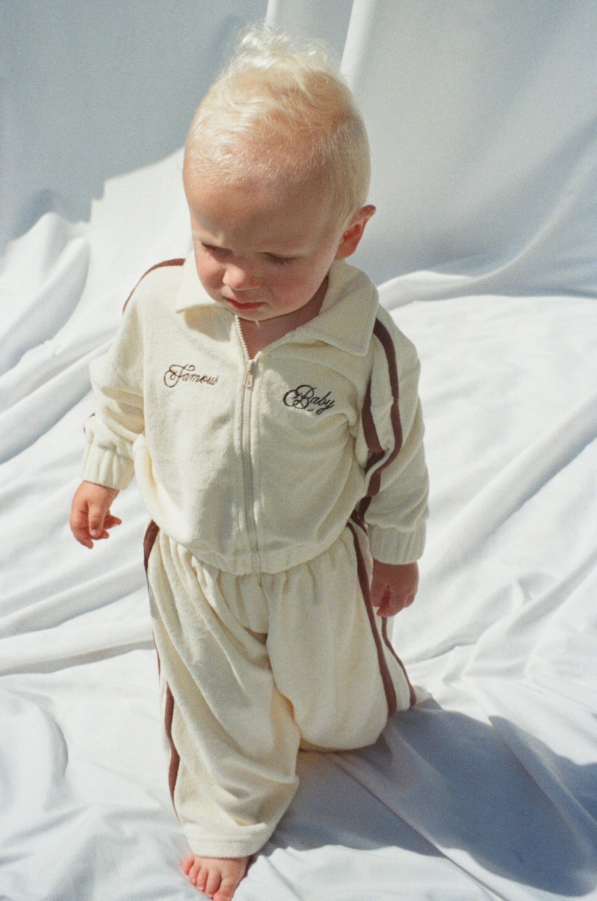 Terry Toweling Tracksuit Set Cream
