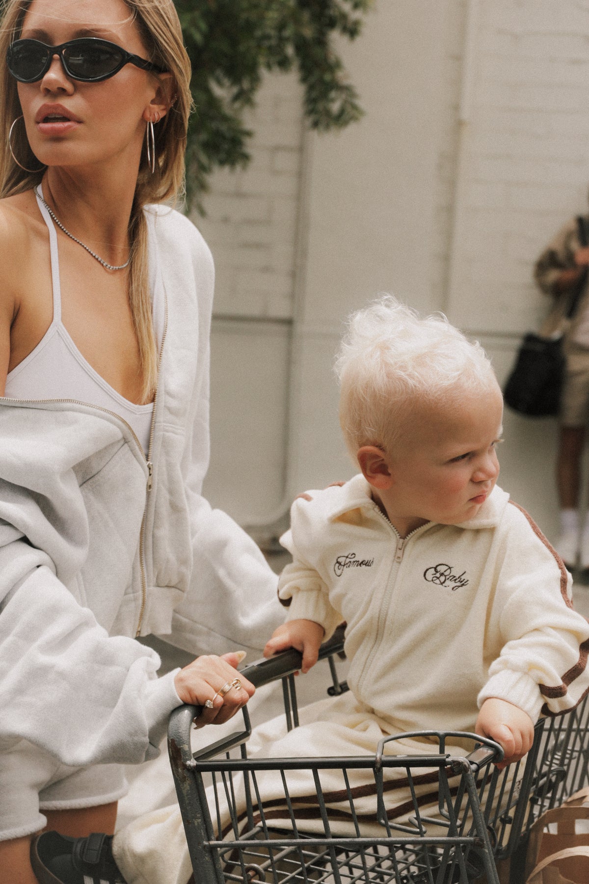 Terry Toweling Tracksuit Set Cream