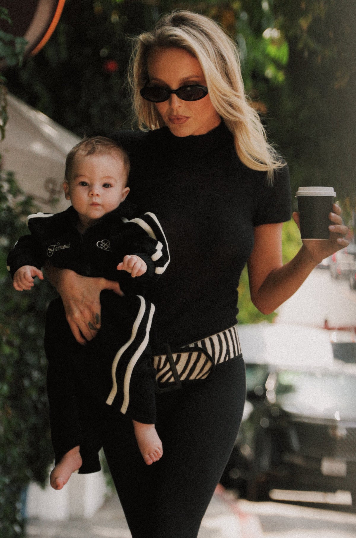 Terry Toweling Tracksuit Set Black